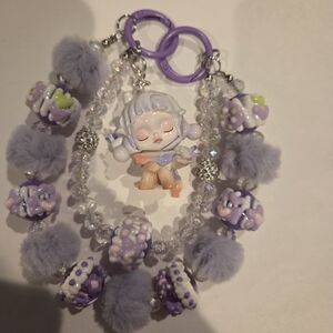 Purple and White Kids Charm Bracelet